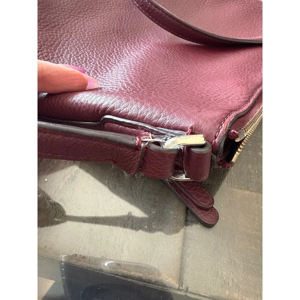 Kate Spade New York Pebbled Jackson Zip Top Leather Crossbody Bag Burgundy‎ Wine